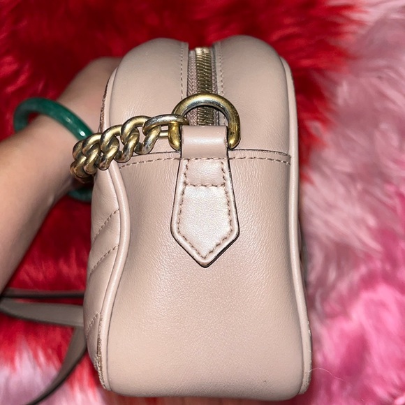 Gucci GG marmont matelasse nude dusty pink crossbody shoulder bag - Picture 6 of 17